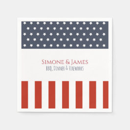 Moderne Amerikaanse vlag 4 juli feestdecoratie Servet