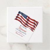 Moderne Amerikaanse vlag 4 juli Legerpensioen Bedankjes Labels (In situ)