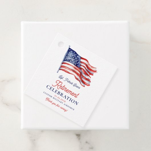 Moderne Amerikaanse vlag 4 juli Legerpensioen Bedankjes Labels (In situ)