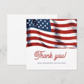 Moderne Amerikaanse vlag 4 juli Legerpensioen Bedankkaart (Voorkant / Achterkant)