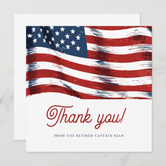 Moderne Amerikaanse vlag 4 juli Legerpensioen Bedankkaart (Voorkant / Achterkant)