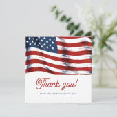 Moderne Amerikaanse vlag 4 juli Legerpensioen Bedankkaart (Staand voorkant)
