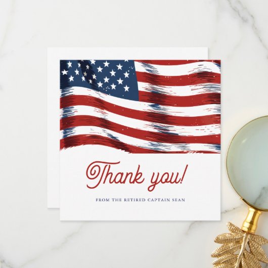 Moderne Amerikaanse vlag 4 juli Legerpensioen Bedankkaart (Voorkant / Achterkant in situ)