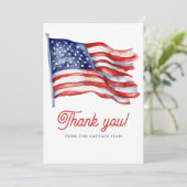Moderne Amerikaanse vlag 4 juli Legerpensioen Bedankkaart (Staand voorkant)