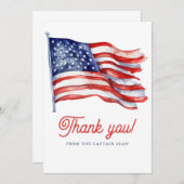 Moderne Amerikaanse vlag 4 juli Legerpensioen Bedankkaart (Voorkant / Achterkant)