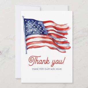 Moderne Amerikaanse vlag 4 juli Legerpensioen Bedankkaart