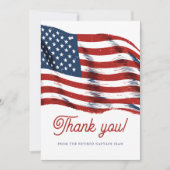 Moderne Amerikaanse vlag 4 juli Legerpensioen Bedankkaart (Voorkant)