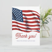 Moderne Amerikaanse vlag 4 juli Legerpensioen Bedankkaart (Staand voorkant)