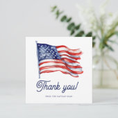 Moderne Amerikaanse vlag 4 juli Legerpensioen Bedankkaart (Staand voorkant)