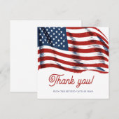 Moderne Amerikaanse vlag 4 juli Legerpensioen Bedankkaart (Voorkant / Achterkant)