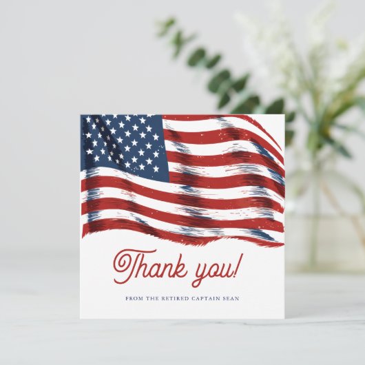 Moderne Amerikaanse vlag 4 juli Legerpensioen Bedankkaart (Staand voorkant)