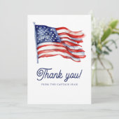 Moderne Amerikaanse vlag 4 juli Legerpensioen Bedankkaart (Staand voorkant)