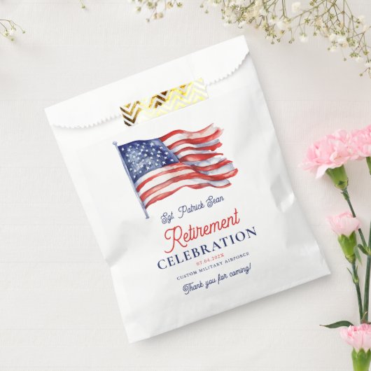 Moderne Amerikaanse vlag 4 juli Legerpensioen Bedankzakje (Gezegeld)