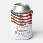 Moderne Amerikaanse vlag 4 juli Legerpensioen Blikjeskoeler (Blikje Voorkant)