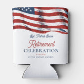 Moderne Amerikaanse vlag 4 juli Legerpensioen Blikjeskoeler (Achterkant)