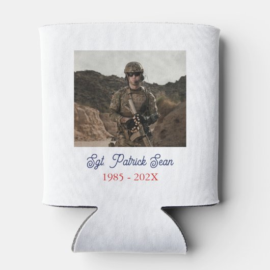 Moderne Amerikaanse vlag 4 juli Legerpensioen Blikjeskoeler (Achterkant)