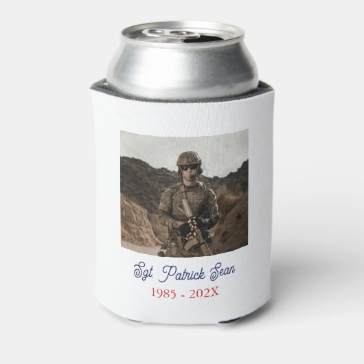 Moderne Amerikaanse vlag 4 juli Legerpensioen Blikjeskoeler (Blikje Achterkant)