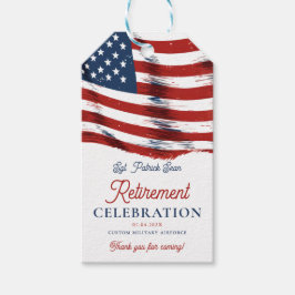 Moderne Amerikaanse vlag 4 juli Legerpensioen Cadeaulabel