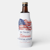 Moderne Amerikaanse vlag 4 juli Legerpensioen Flesjeskoeler (Fles Voorkant)