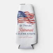 Moderne Amerikaanse vlag 4 juli Legerpensioen Flesjeskoeler (Voorkant)