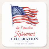 Moderne Amerikaanse vlag 4 juli Legerpensioen Kartonnen Onderzetters (Voorkant)