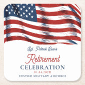 Moderne Amerikaanse vlag 4 juli Legerpensioen Kartonnen Onderzetters (Voorkant)