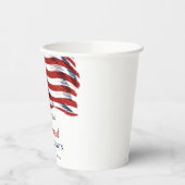 Moderne Amerikaanse vlag 4 juli Legerpensioen Papieren Bekers (Links)