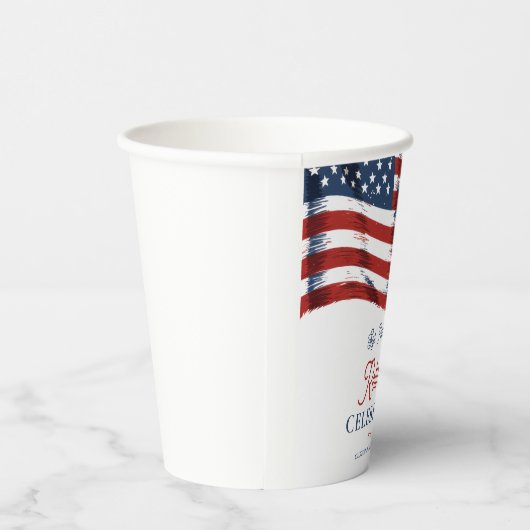 Moderne Amerikaanse vlag 4 juli Legerpensioen Papieren Bekers (Rechts)