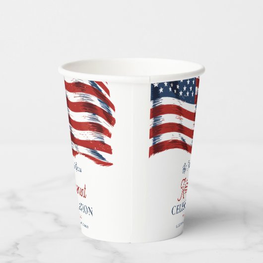 Moderne Amerikaanse vlag 4 juli Legerpensioen Papieren Bekers (Rechts)