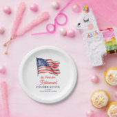 Moderne Amerikaanse vlag 4 juli Legerpensioen Papieren Bordje (Feest)