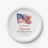 Moderne Amerikaanse vlag 4 juli Legerpensioen Papieren Bordje (Voorkant)