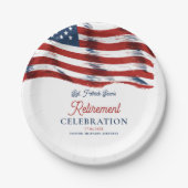 Moderne Amerikaanse vlag 4 juli Legerpensioen Papieren Bordje (Voorkant)