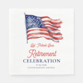 Moderne Amerikaanse vlag 4 juli Legerpensioen Servet (Voorkant)