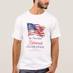 Moderne Amerikaanse vlag 4 juli Legerpensioen T-shirt