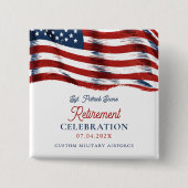 Moderne Amerikaanse vlag 4 juli Legerpensioen Vierkante Button 5,1 Cm (Voorkant)