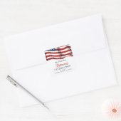 Moderne Amerikaanse vlag 4 juli Legerpensioen Vierkante Sticker (Envelop)