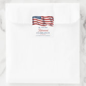Moderne Amerikaanse vlag 4 juli Legerpensioen Vierkante Sticker (Tas)