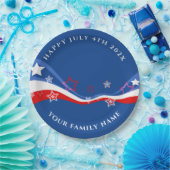 Moderne Amerikaanse vlag 4 juli ontwerp Papieren Bordje (Feest)