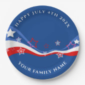 Moderne Amerikaanse vlag 4 juli ontwerp Papieren Bordje (Voorkant)