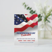 Moderne Amerikaanse vlag 4th van juli Party uitnod Briefkaart (Staand voorkant)