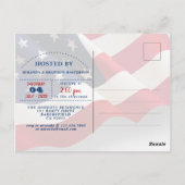 Moderne Amerikaanse vlag 4th van juli Party uitnod Briefkaart (Achterkant)