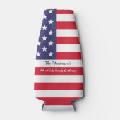 Moderne Amerikaanse vlag BBQ Party Flesjeskoeler (Voorkant)