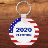 Moderne Amerikaanse vlag & bewerkbare verkiezingst Sleutelhanger (Voorkant)