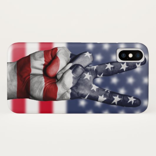 Moderne Amerikaanse vlag en vingers Case-Mate iPhone Case (Achterkant (horizontaal))
