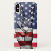 Moderne Amerikaanse vlag en vingers Case-Mate iPhone Case (Achterkant)