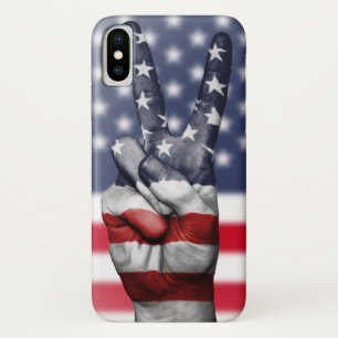 Moderne Amerikaanse vlag en vingers Case-Mate iPhone Case