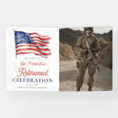 Moderne Amerikaanse vlag leger pensioen welkomstbo Spandoek (Horizontaal)