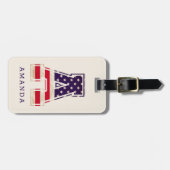 Moderne Amerikaanse Vlag Monogram A Bagagelabel (Voorkant horizontaal)