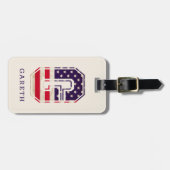 Moderne Amerikaanse vlag Monogram G Bagagelabel (Voorkant horizontaal)