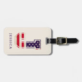 Moderne Amerikaanse vlag monogram J Bagagelabel (Voorkant horizontaal)